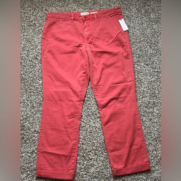 Anthropologie Women’s Relaxed Chino Cropped Pink Rose Size 31 New With Tag - Picture 4 of 16